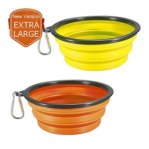 COMSUN 2-pack Extra Large Size Collapsible Dog Bowl